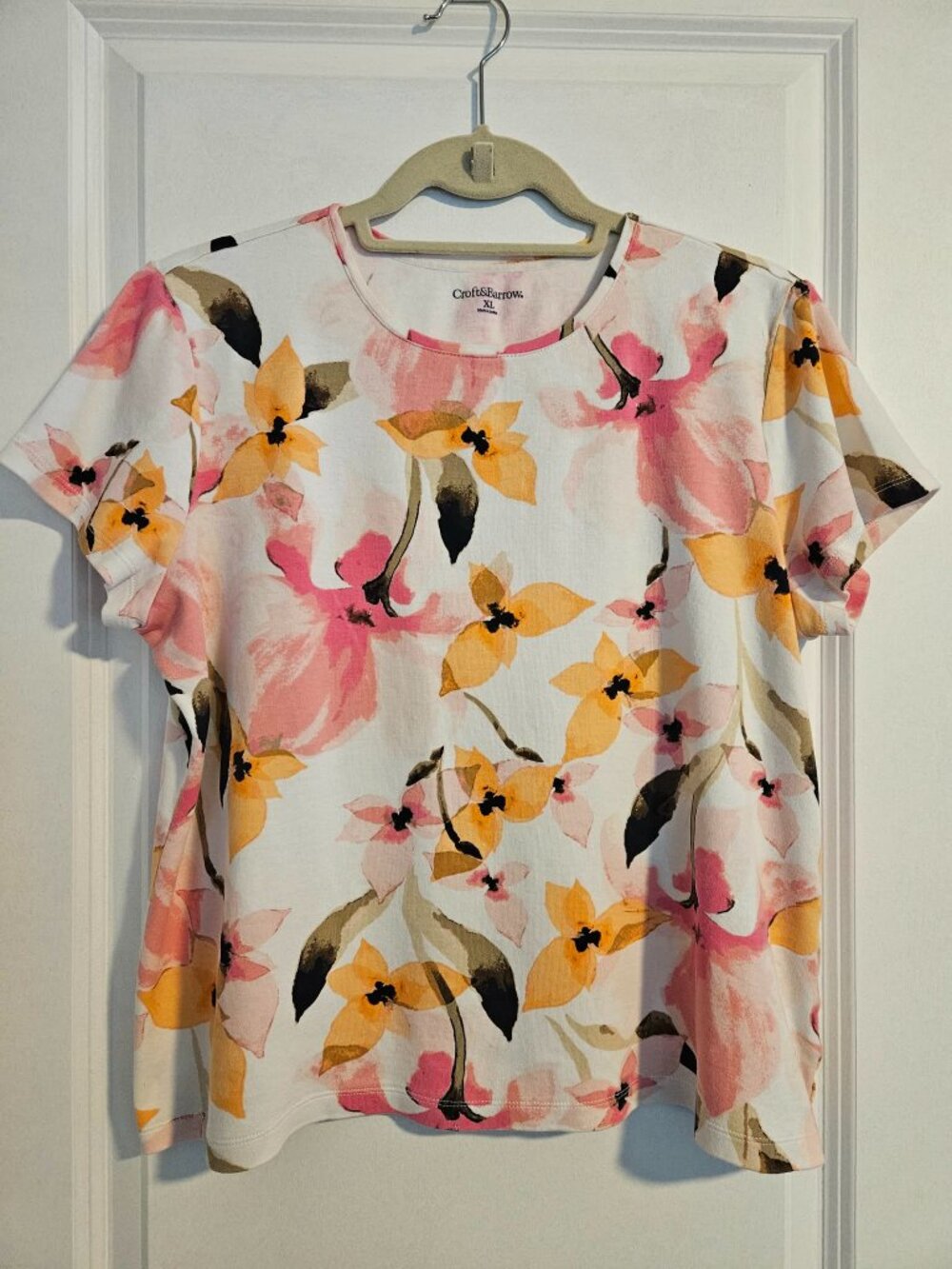 Croft & Barrow Floral Top | Size XL | Soft Stretch | Spring Colors
